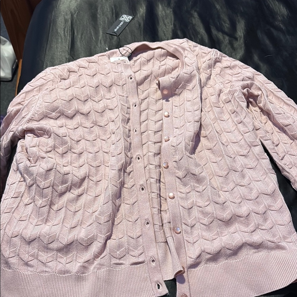 Pink Cable Knit Women's Sweater